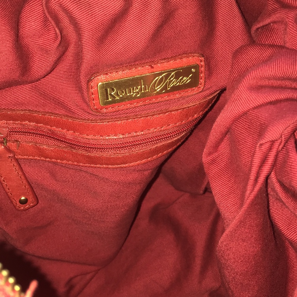 DONATED Rough Roses Red Leather Handbag - Picture 8 of 8